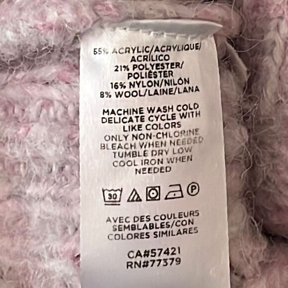 Ann Taylor Mock Neck Wool Blend Pink Sweater Small - Picture 5 of 5